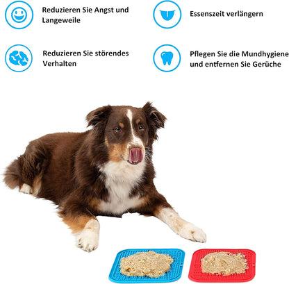 2 Pack Licking Mat for Dogs & Cats with Suction Cups, Dog Slow Feeder Lick Pat for Anxiety Relief, Dog Toys Feeding Mat for Butter Yogurt Peanut, Pets Bathing Grooming Training Mat - PuriLite