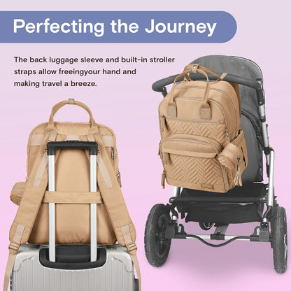 Diaper Bag Backpack, iniuniu Large Baby Bags with Diaper Pouch, Washable Changing Pad, Pacifier Case and Stroller Straps - PuriLite