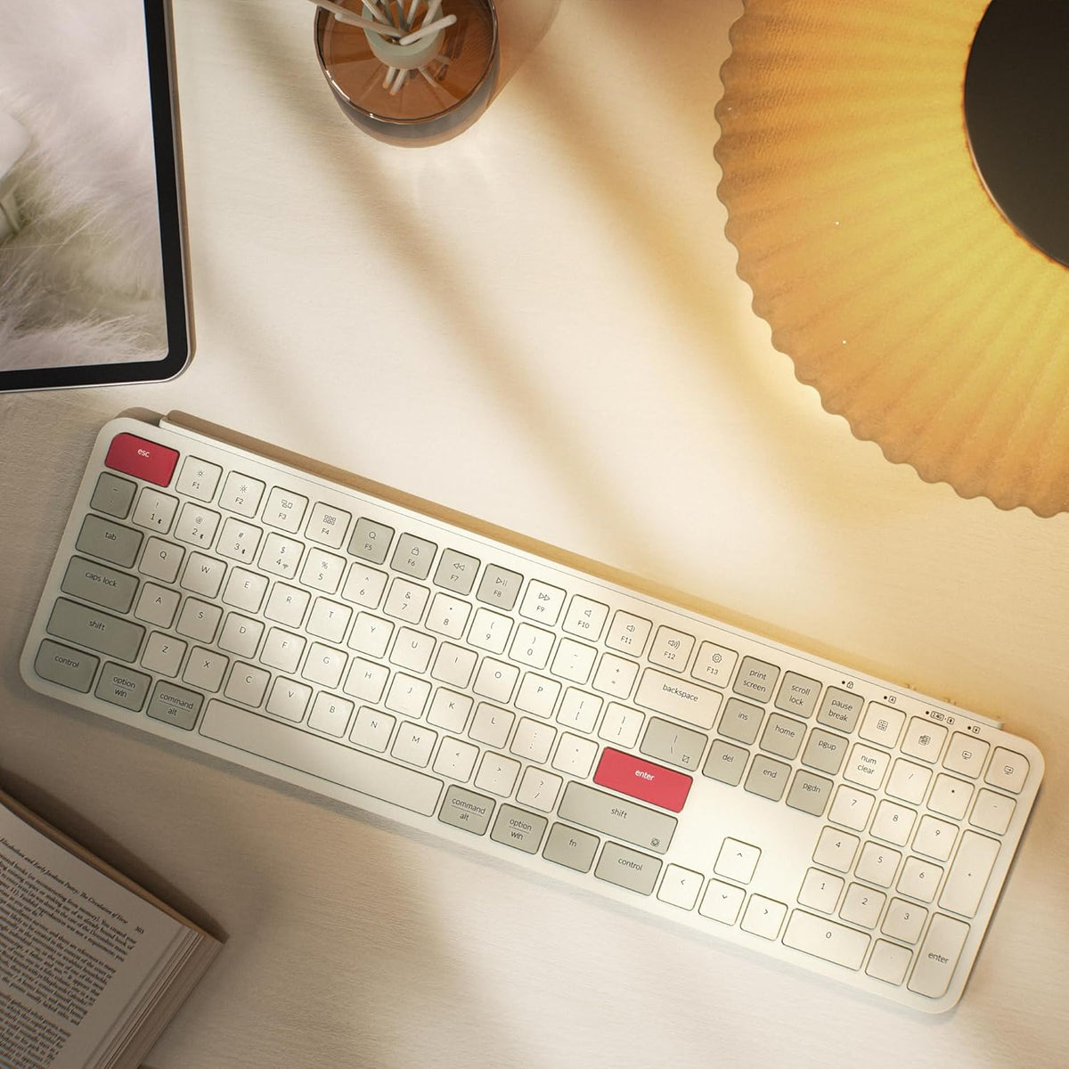 Keychron B6 Pro Quiet Key Full Size Ultra-Slim Wireless Keyboard, ZMK Programmable Bluetooth 5.1/2.4 GHz/Wired with Ultra-Long Battery Life Low Profile for Mac Win Linux System - Space Gray - PuriLite