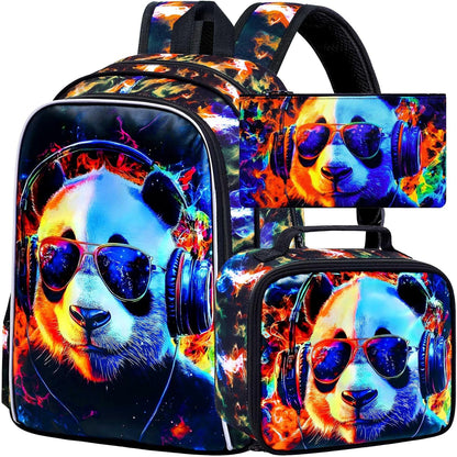 3pcs Backpack for Boys and Girls, 16” Kids Kindergarten Bookbag with Lunch Box, Cute Elementary Backpacks for Boy Girl - PuriLite