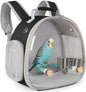 Small Bird Travel Carrier Backpack (Black, Perch & Cup Set)