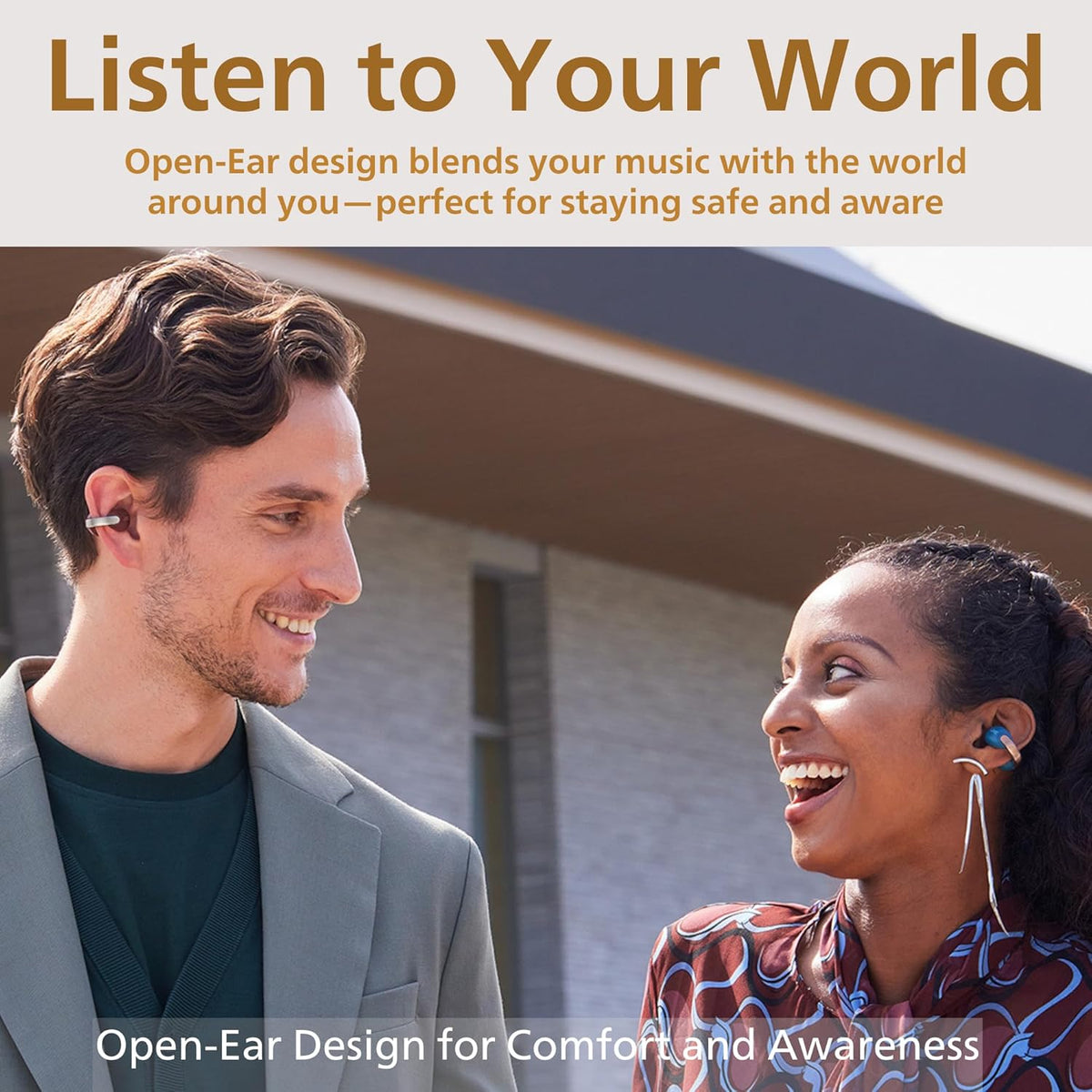 JVC nearphones Open Ear-Cuffs Wireless Headphones with Clasp Mechanism, Multipoint, Single Ear use, BT 5.3, Long Battery Life (up to 24 Hours) - HA-NP1T-A Teal Blue - PuriLite