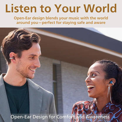 JVC nearphones Open Ear-Cuffs Wireless Headphones with Clasp Mechanism, Multipoint, Single Ear use, BT 5.3, Long Battery Life (up to 24 Hours) - HA-NP1T-A Teal Blue - PuriLite