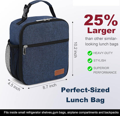 Lunch Box for Men Women Adults Small Lunch Bag for Office Work Picnic - Reusable Portable Lunchbox, Black - PuriLite
