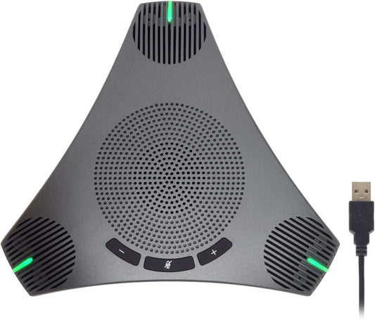 Conference Speaker and Microphone, 360° Omnidirectional Microphone with USB Hub, Noise Reduction/Echo Cancellation USB Speakerphone for 8-10 People Business Conference, Home Office - PuriLite