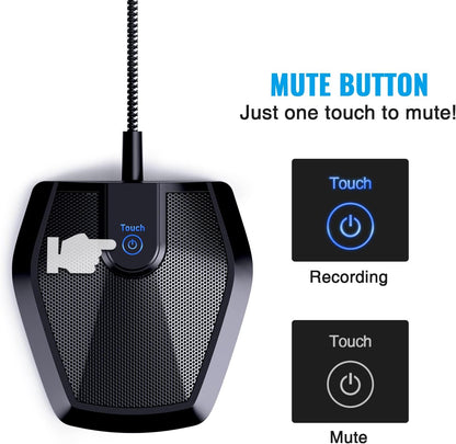TONOR Conference USB Microphone, Omnidirectional Boundary Condenser PC Mic for Video Conference, Recording, Skype, Online Class, Court Reporter, Plug & Play Compatible with Mac OS Windows PC Computer - PuriLite