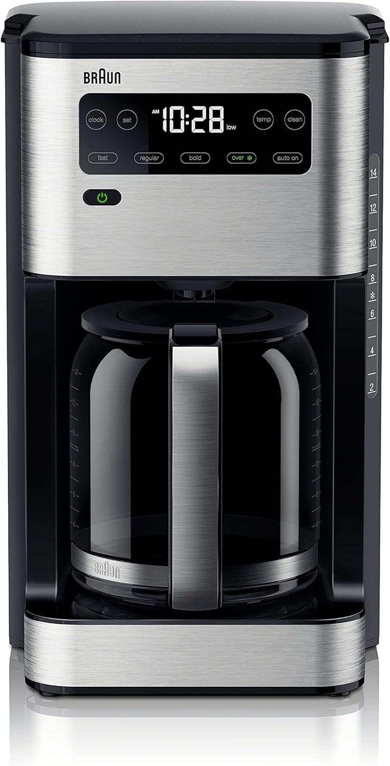 Braun KF5650BK Pure Flavor Coffee Maker, 14 cup, Black - PuriLite