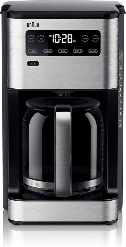 Braun KF5650BK Pure Flavor Coffee Maker, 14 cup, Black - PuriLite