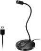 JOUNIVO USB Microphone, 360 Degree Adjustable Gooseneck Design, Mute Button & LED Indicator, Noise-Canceling Technology, Plug & Play, Compatible with Windows & MacOS - PuriLite