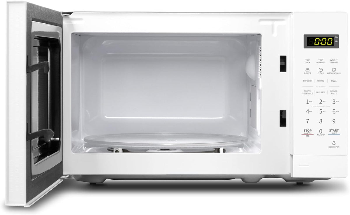 COMFEE' CM-M201K(WH) Countertop Microwave Oven with Express Cook, 6 Preset Menus and Kitchen Timer, 0.7 cu.ft. (20L), 700W, White - PuriLite