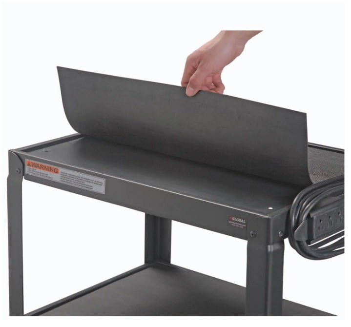 Global Industrial™ Steel Audio Visual & Instrument Cart, Black - PuriLite