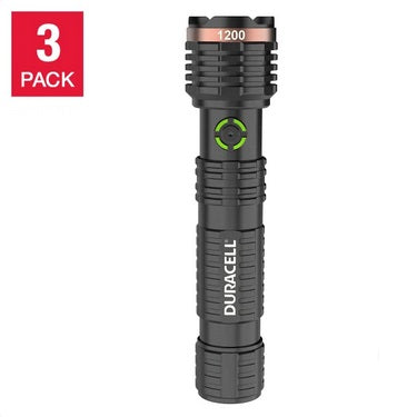 Duracell 1200LM Hybrid LED flashlight 3-pack - PuriLite