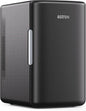 AstroAI Mini Fridge 2.0 Gen, 6 Liter/8 Cans Makeup Skincare Fridge 110V AC/ 12V DC Portable Thermoelectric Cooler and Warmer Little Tiny Fridge for Bedroom, Cosmetics (Dark Black) - PuriLite