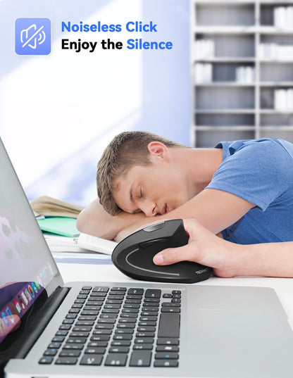 TECKNET Ergonomic Mouse 4800 DPI Silent Mouse 5 Adjustable DPI Wireless Mouse 2.4G Vertical Mouse 6 Buttons Computer Mouse Compatible with Windows Mac Chromebook Linux Notebook Laptop Computer - PuriLite