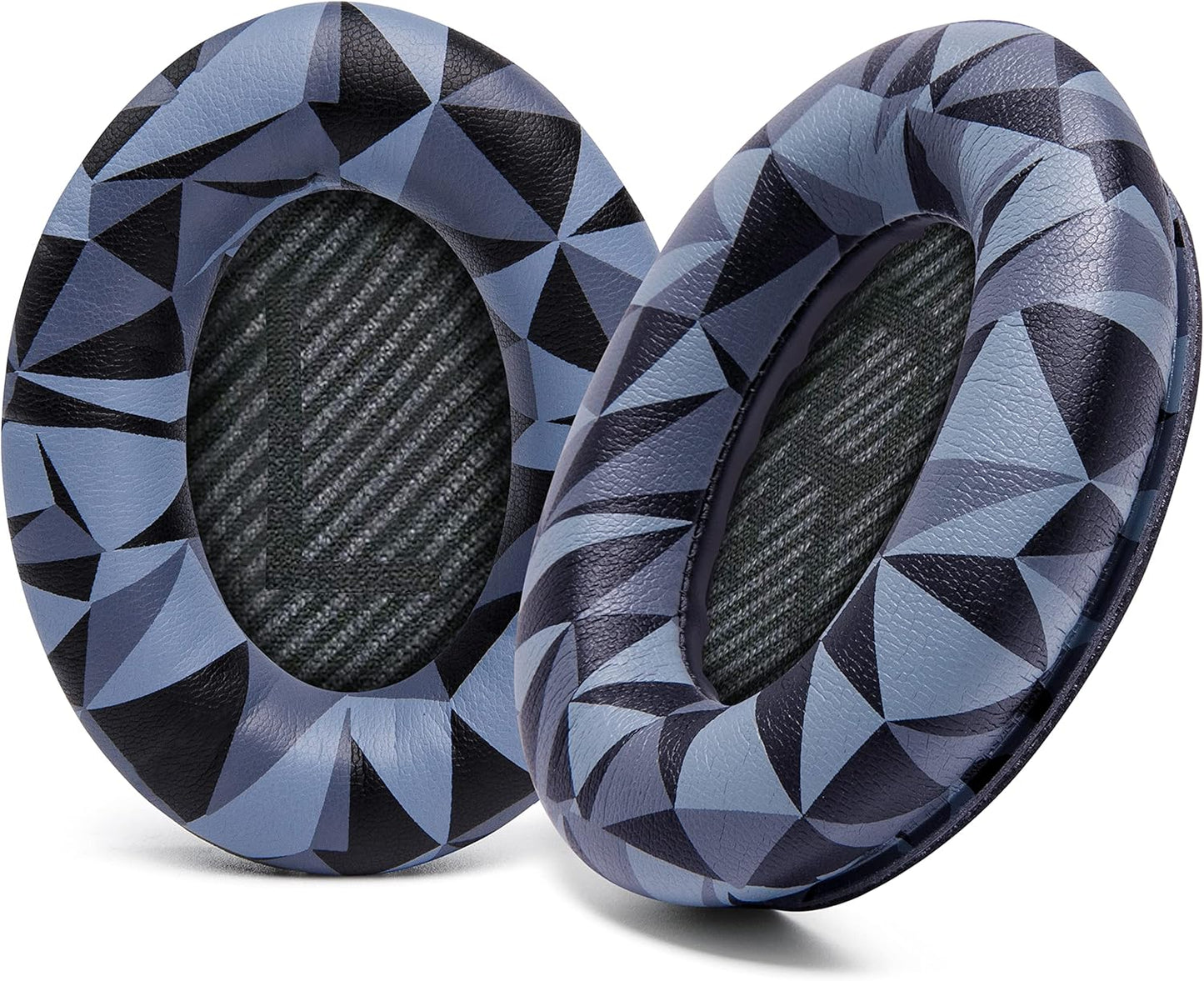 WC Wicked Cushions Upgraded Replacement Ear Pads for Bose QC35 & QC35ii (QuietComfort 35) Headphones & More - Softer Leather, Luxurious Memory Foam, Added Thickness, Extra Durability | Navy Tiger - PuriLite