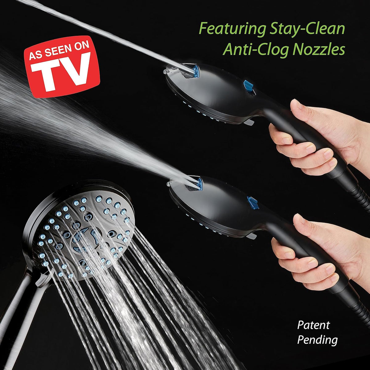 Purilite Select 8-Setting Handheld Shower Head – High Pressure, Self-Cleaning, Total Shower Hygiene System - PuriLite