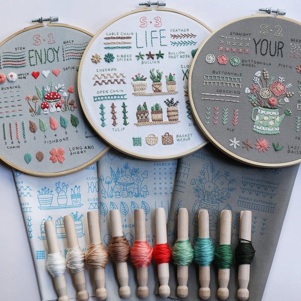 Purilite Select 3 Pack Beginner Embroidery Kits - PuriLite