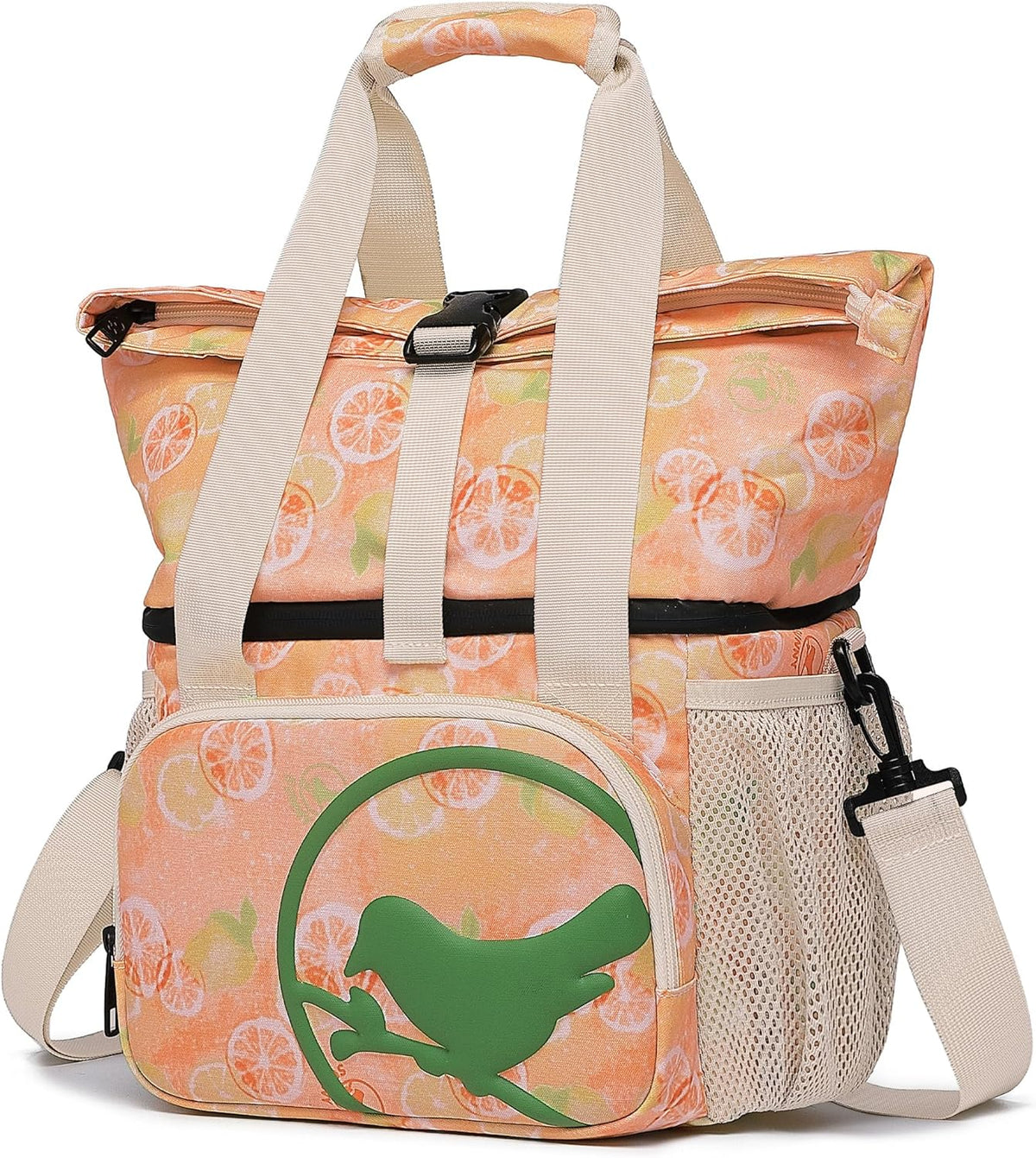 SUNNY BIRD Dual Compartment Lunch Bag Insulated Lunch Box for Women and Men (Green with Boho Strap) - PuriLite