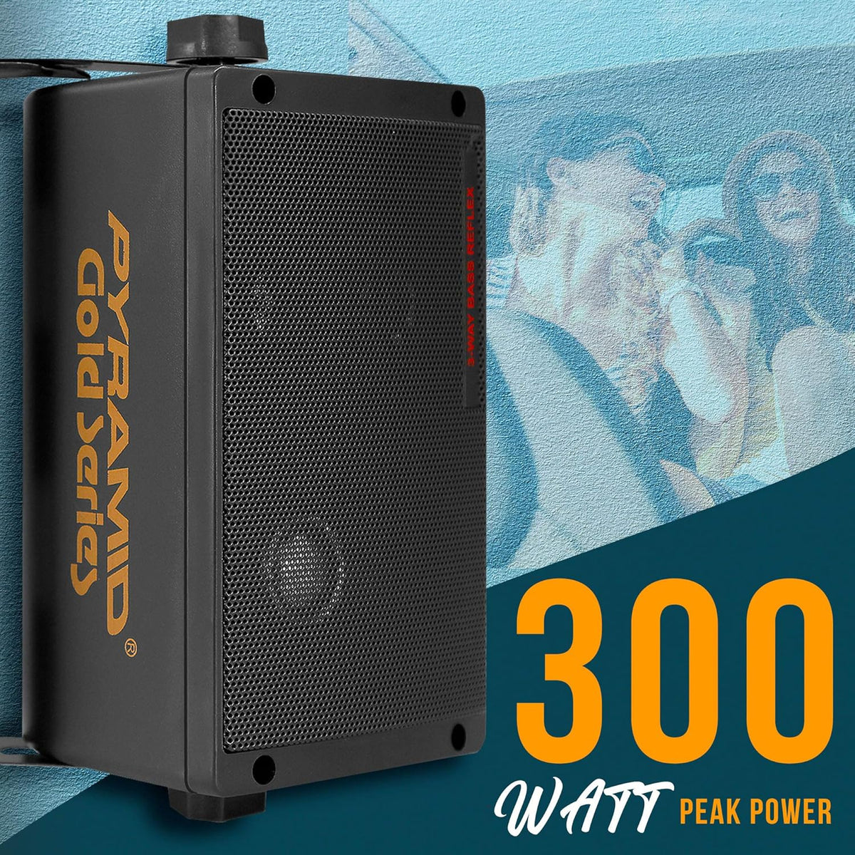 Pyramid Outdoor Speaker, 200 Watt 3-way Mini Box Speaker System, Perfect for Indoor and Outdoor Use, 3.25" Powerful Woofer, Pair - PuriLite