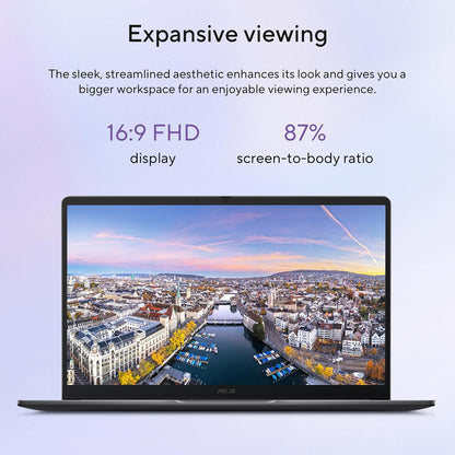 ASUS Chromebook Plus CX15, 15.6” 16:9 FHD (1920 x 1080) Anti-Glare Display, Intel® Core™ 3-N355 Processor, 128GB Storage, 8GB RAM, ChromeOS, Rock Grey, CX1505CTA-AS31-CB - PuriLite
