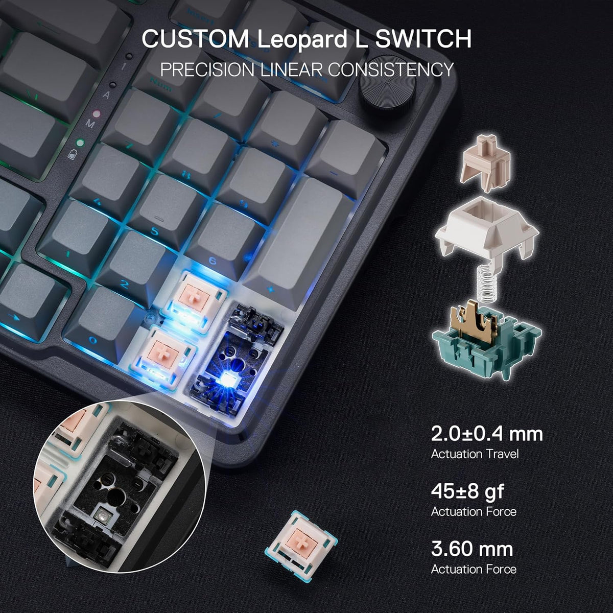 Redragon K686 PRO 98 Keys Wireless Gasket RGB Gaming Keyboard, 3-Modes Anime Mechanical Keyboard w/Hot-Swap Socket, Dedicated Knob Control & Sound Absorbing Pads, Custom Hi-Fi Linear Switch - PuriLite