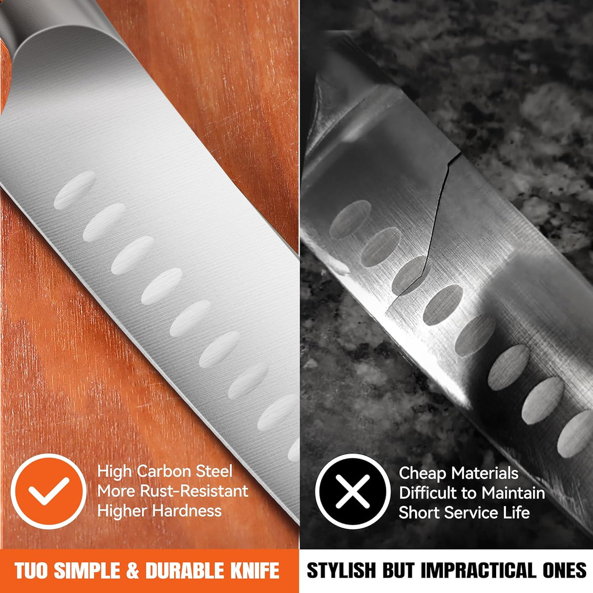 TUO Boning Knife - Razor Sharp Fillet Knife - High Carbon German Stainless Steel Kitchen Cutlery - Pakkawood Handle - Luxurious Gift Box Included - 7 inch - Fiery Phoenix Series - PuriLite