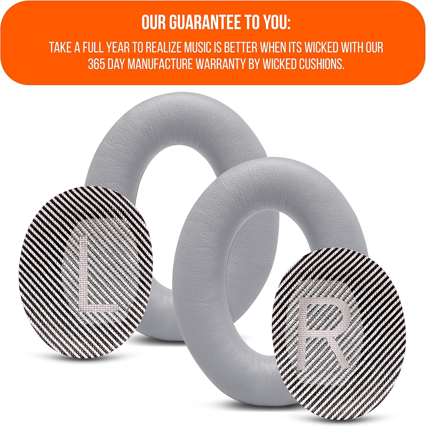 WC Wicked Cushions Upgraded Replacement Ear Pads for Bose QC35 & QC35ii (QuietComfort 35) Headphones & More - Softer Leather, Luxurious Memory Foam, Added Thickness, Extra Durability | Navy Tiger - PuriLite