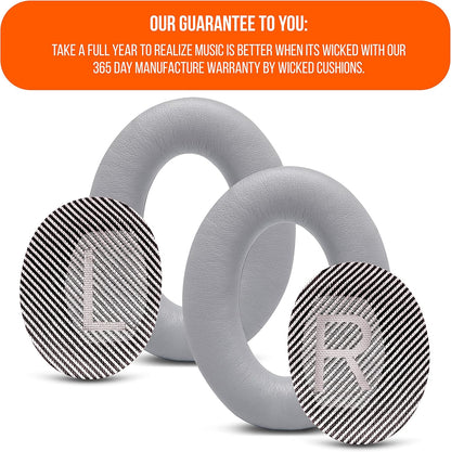 WC Wicked Cushions Upgraded Replacement Ear Pads for Bose QC35 & QC35ii (QuietComfort 35) Headphones & More - Softer Leather, Luxurious Memory Foam, Added Thickness, Extra Durability | Navy Tiger - PuriLite
