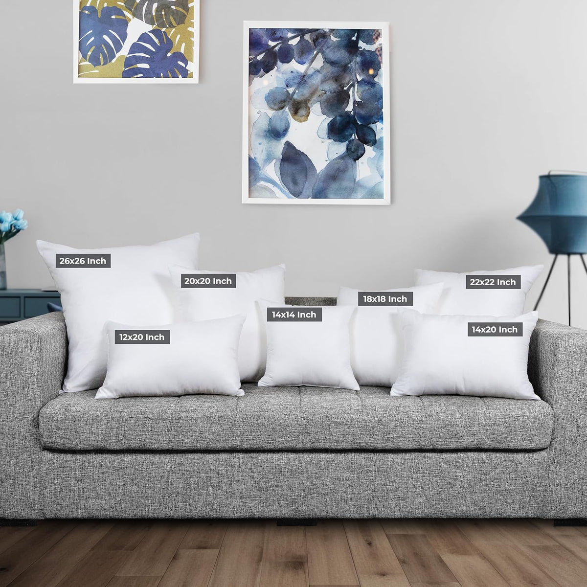 Utopia Bedding Throw Pillows Insert (Pack of 2, White) - 20 x 20 Inches Bed and Couch Pillows - Indoor Decorative Pillow - PuriLite