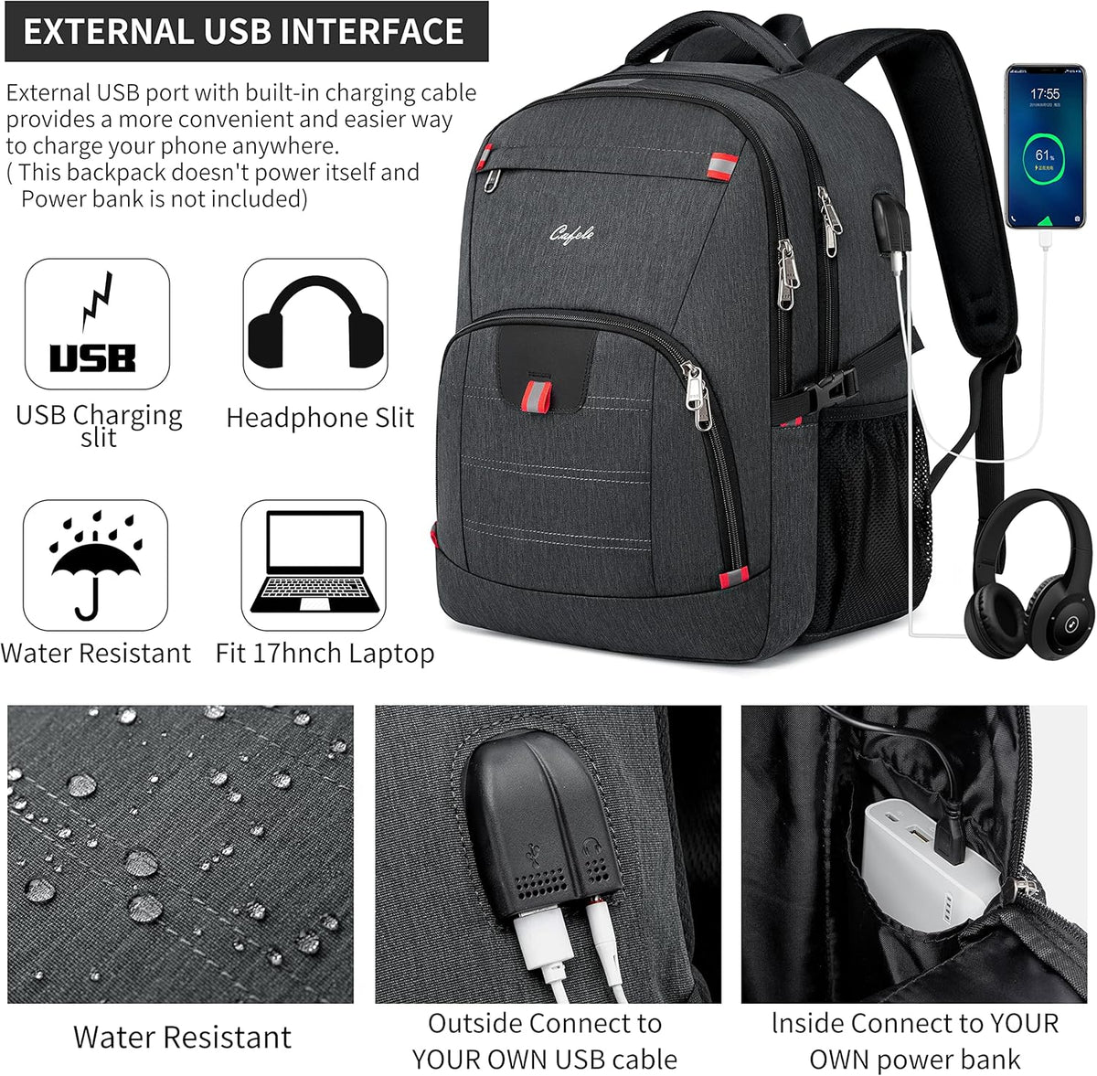 Laptop Backpack Travel Computer Backpack College Bookbag School Backpack - PuriLite