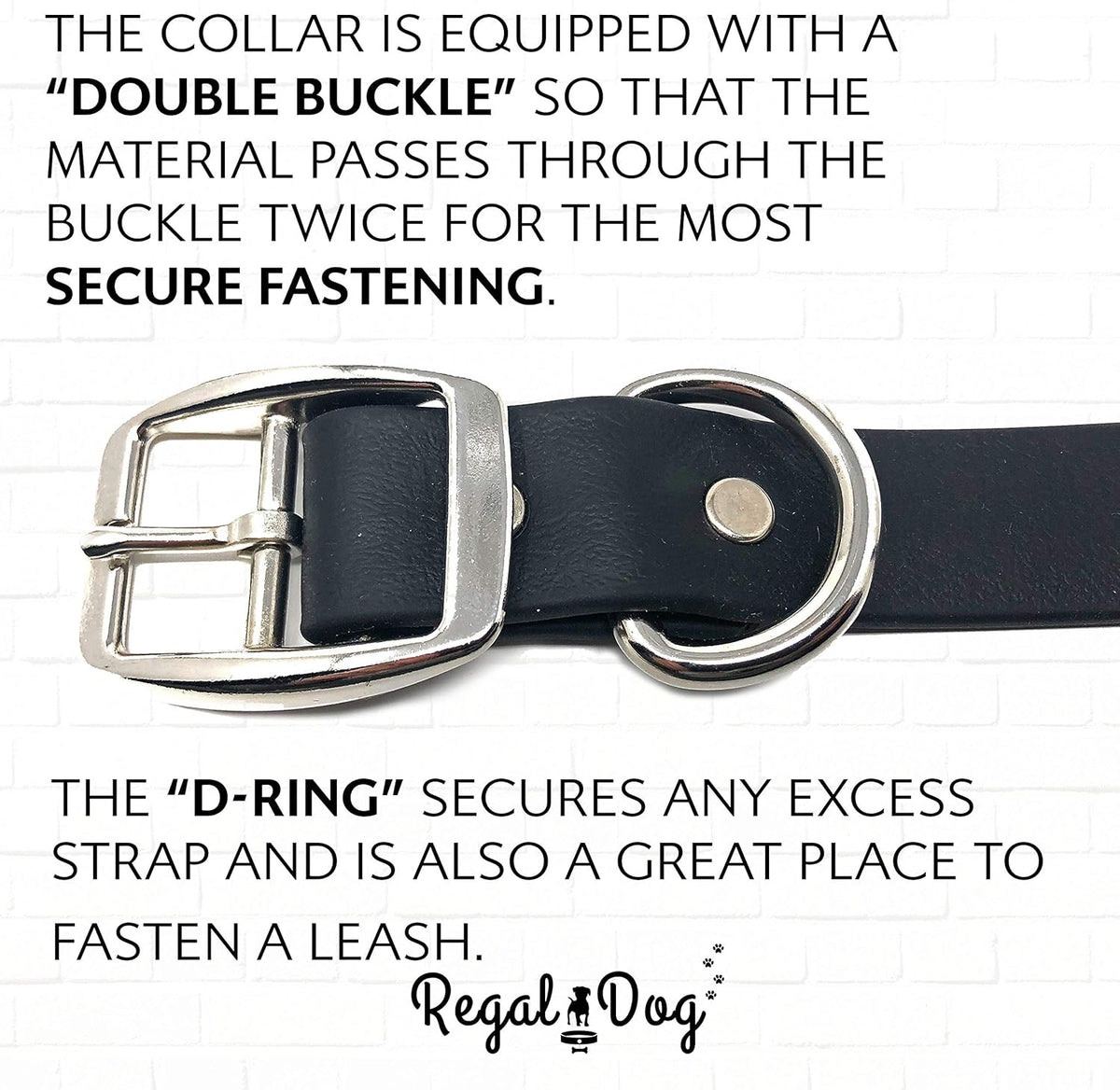 Regal Dog Products Medium Orange Dog Collar with Heavy Duty Double Buckle & D Ring | Vinyl Coated, Custom Fit, Adjustable Biothane Dog Collar Chew Resistant Waterproof Center-Ring Collar for Dogs - PuriLite