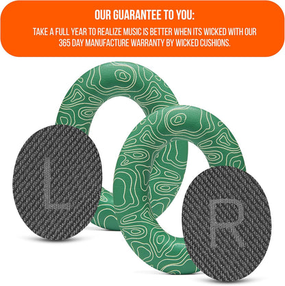 WC Wicked Cushions Upgraded Replacement Ear Pads for Bose QC35 & QC35ii (QuietComfort 35) Headphones & More - Softer Leather, Luxurious Memory Foam, Added Thickness, Extra Durability | Navy Tiger - PuriLite