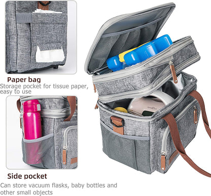 Lunch Bag Women Insulated Lunch Box for Work, Purple Expandable Large Lunch Bags, Leakproof Double Deck Lunch Box Cooler Bag（Purple） - PuriLite