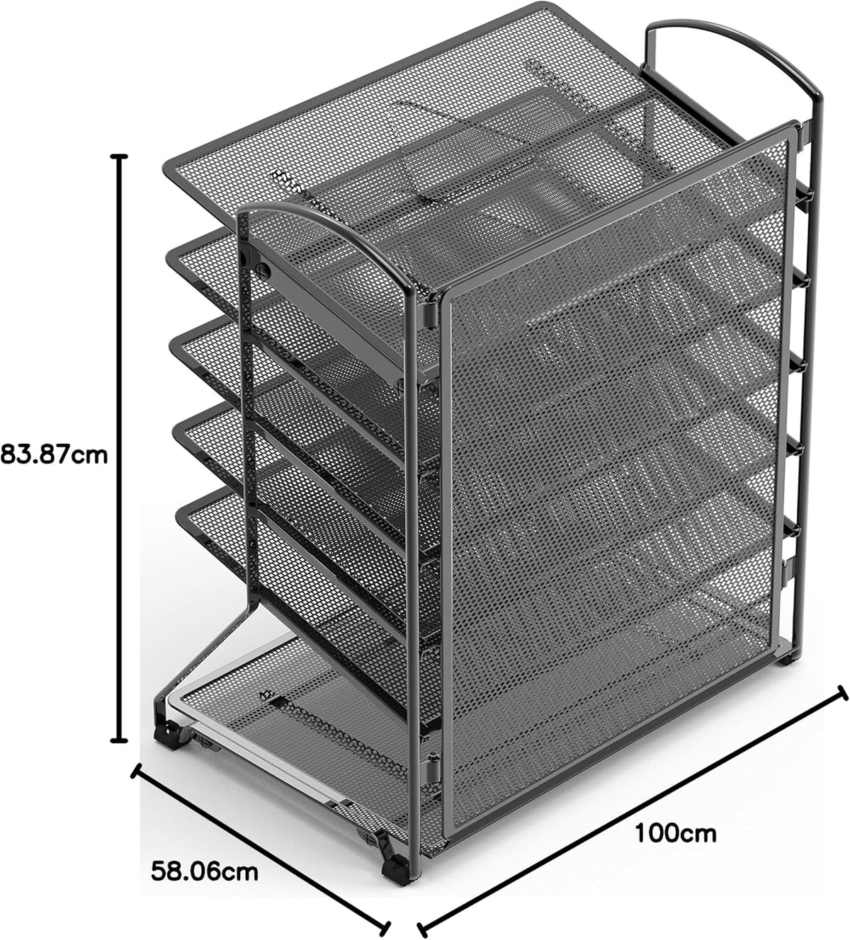 6 Tier Sliding File Organizer, Metal Desk Letter Tray with Removable Sliding Trays for Document, Mail and Paper Storage - PuriLite