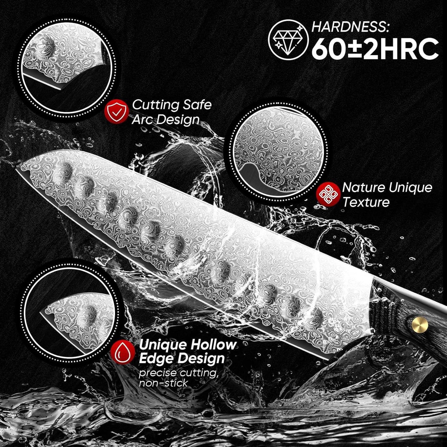 Purple Dragon Damascus Fish Fillet Knife - 7 inch Flexible Boning Knife with VG10 Core, Kitchen Slicing Knife with Full Tang Handle, Birthday Dad Mom Gift - PuriLite