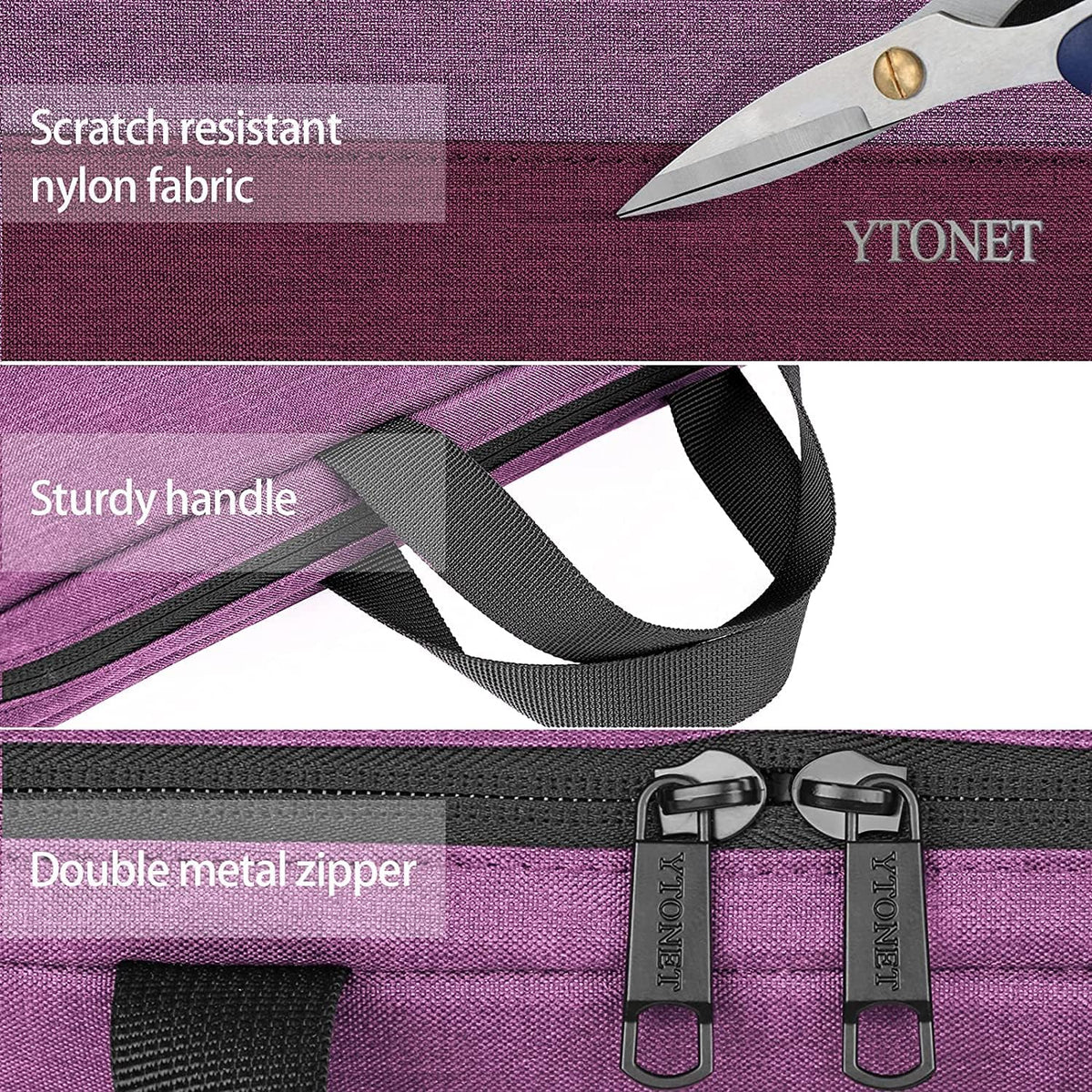 Ytonet Laptop Sleeve, 15.6 inch TSA Laptop Bag Laptop Case Water Resistant Computer Carrying Bag Compatible for Lenovo, HP, Dell, Asus Notebook, Gifts for Men Women, Grey - PuriLite