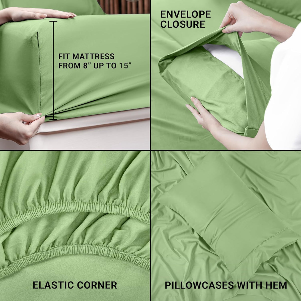 Utopia Bedding Queen Bed Sheet Set - 4 Piece Bedding - Soft Brushed Microfiber Fabric - Shrinkage & Fade Resistant - Easy Care (White) - PuriLite