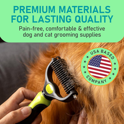 Maxpower Planet Pet Grooming Brush - Double Sided Shedding, Dematting - Undercoat Rake for Dogs - Dog Grooming Brush - Deshedding Brush for Dogs - Dog Brush, Cat Brush, Reduce Shedding by 95%, Black - PuriLite