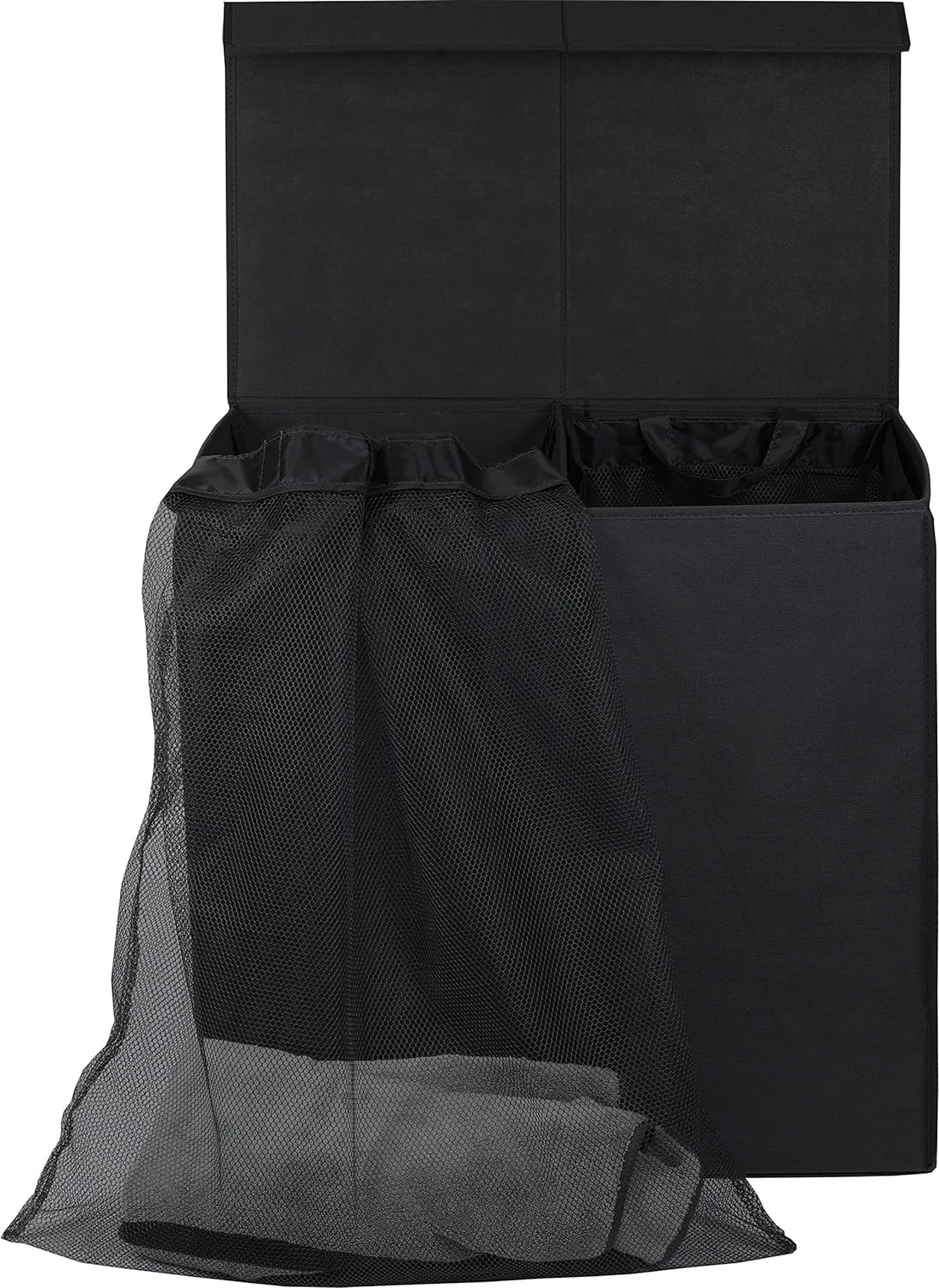 SimpleHouseware Double Laundry Hamper with Lid and Removable Laundry Bags, Beige - PuriLite