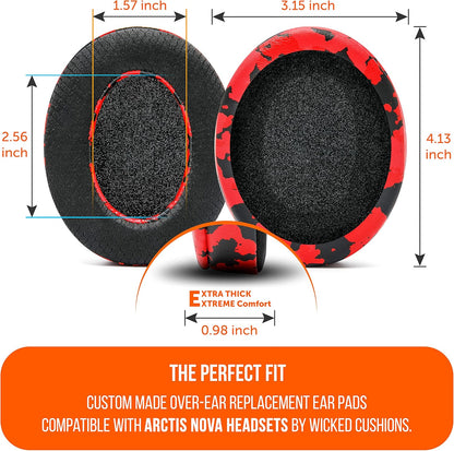WC Freeze for Arctis Nova - Hybrid Fabric Cooling Gel Replacement Earpads for Arctis Nova Pro Wired, Nova 7, 5, 4, 3, 1 - Made by Wicked Cushions (Does Not Fit Nova Pro Wireless) | Black - PuriLite