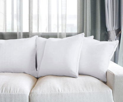 Utopia Bedding Throw Pillows (Set of 4, White), 18 x 18 Inches Pillows for Sofa, Bed and Couch Decorative Stuffer Pillow - PuriLite