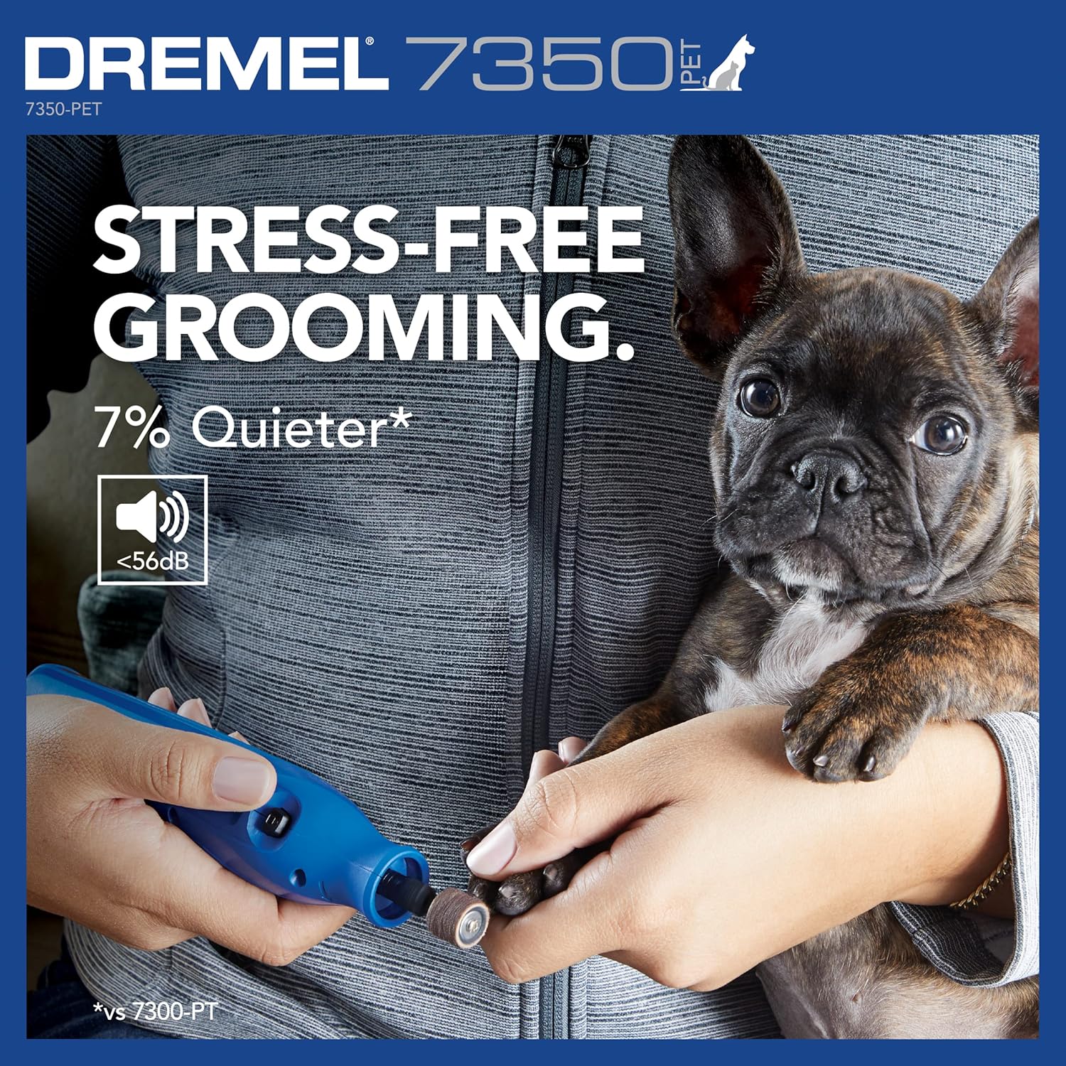 Dremel 7350-PET 4V Pet & Dog Nail Grinder, Easy-to-Use & Safe Nail Trimmer, Professional Pet Grooming Kit - Works on Large, Medium, Small Dogs & Cats - PuriLite