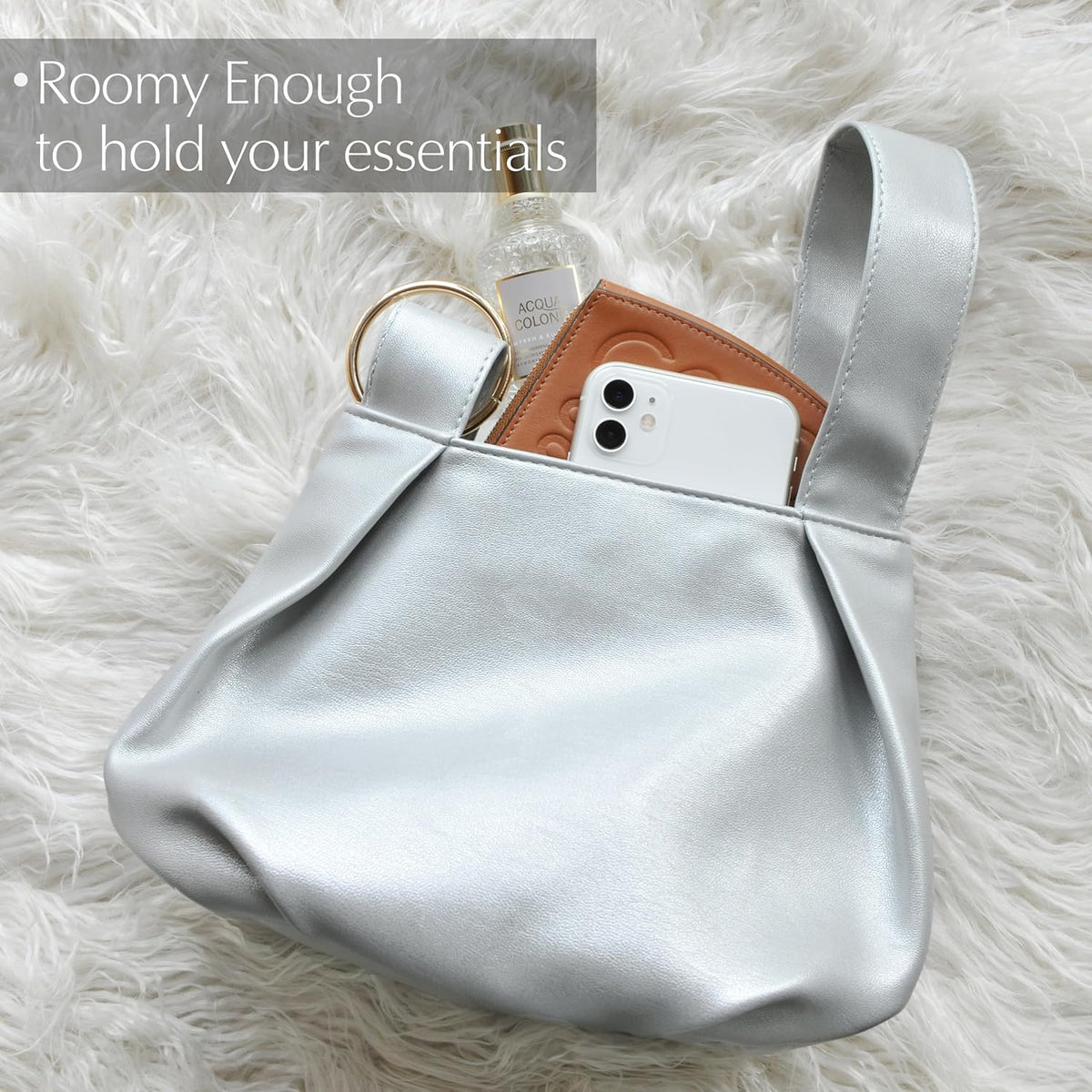 Women's Clutch Soft Vegan Leather Hobo Top Handle Bag Small Tote Purse - PuriLite