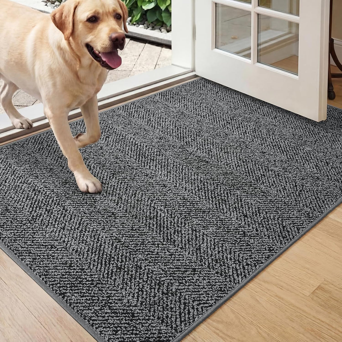 YDKGL Front Door Mat Indoor Entrance, Non Slip Welcome Mat, Grey 24"x35"