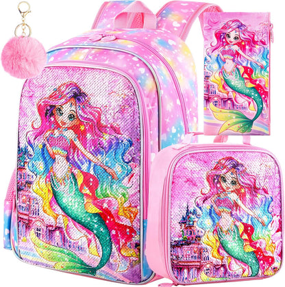 3pcs Backpack for Boys and Girls, 16” Kids Kindergarten Bookbag with Lunch Box, Cute Elementary Backpacks for Boy Girl - PuriLite