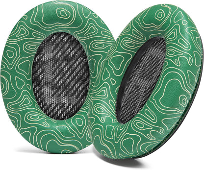 WC Wicked Cushions Upgraded Replacement Ear Pads for Bose QC35 & QC35ii (QuietComfort 35) Headphones & More - Softer Leather, Luxurious Memory Foam, Added Thickness, Extra Durability | Navy Tiger - PuriLite
