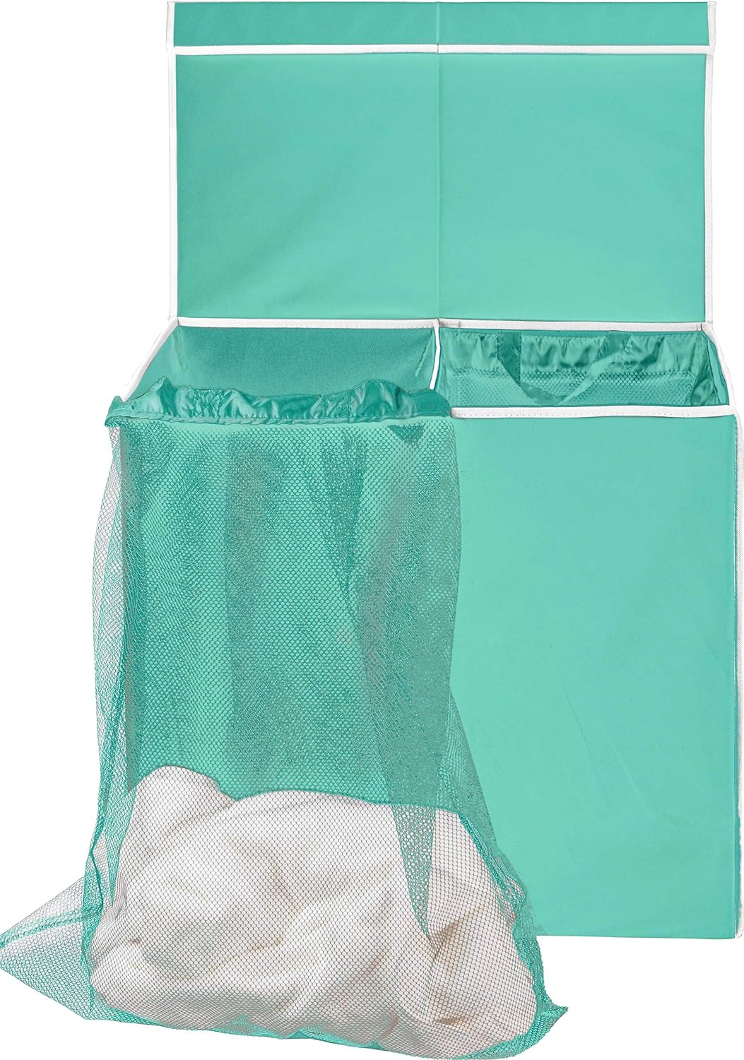 SimpleHouseware Double Laundry Hamper with Lid and Removable Laundry Bags, Beige - PuriLite