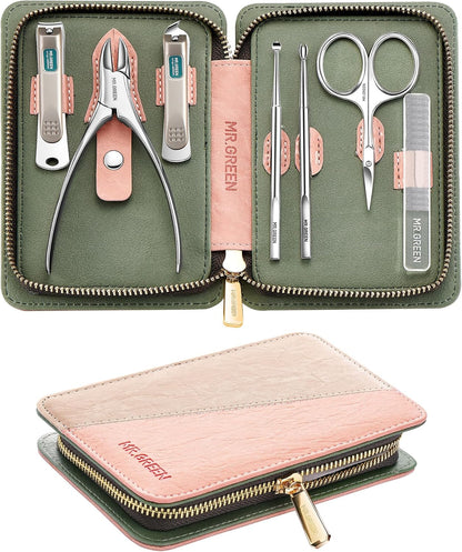 Manicure Set, Pedicure Sets, Nail Clipper Sets, Stainless Steel Professional Nail Cutter Kits with Travel Case (12 Count) - PuriLite
