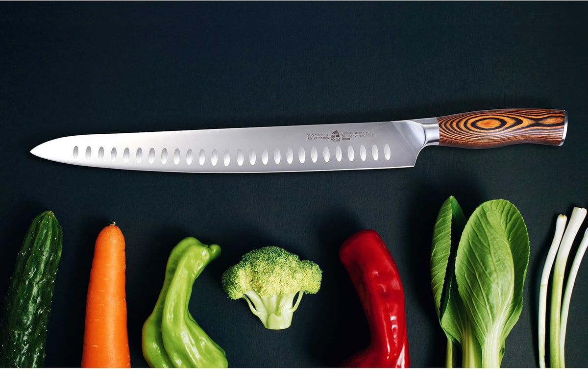 TUO Boning Knife - Razor Sharp Fillet Knife - High Carbon German Stainless Steel Kitchen Cutlery - Pakkawood Handle - Luxurious Gift Box Included - 7 inch - Fiery Phoenix Series - PuriLite