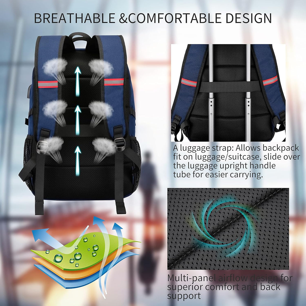 Laptop Backpack Travel Computer Backpack College Bookbag School Backpack - PuriLite